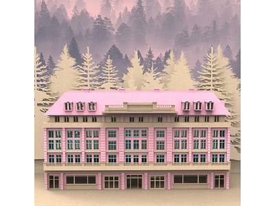 Paperboard Hotel 3d design forest graphic paper