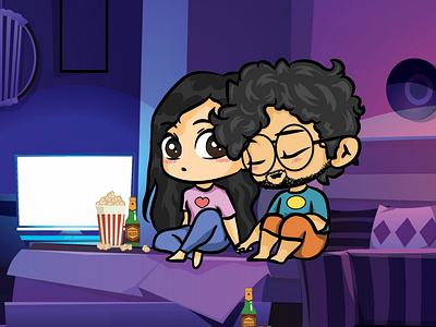 Vector Chibi Couple Illustration