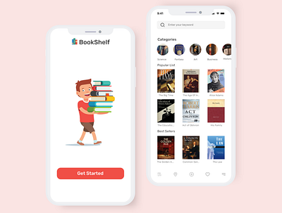 Book Shelf UI Design app design branding design graphic design product design ui ux