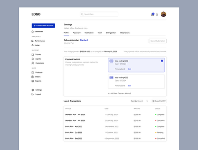 Setting management platform design interface product design settings ui uiux userexperience ux web website