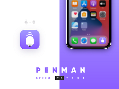 Penman app icon app app icon app icon design app icons icon icon design icons microphone mobile mobile ui pen pencil recorder speech text