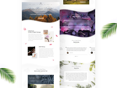 Home page design for Stroke of Insight Massage beautiful design flower homepage massage peaceful relaxation relaxing spa typography ui ui ux design uidesign user inteface ux ui ux design web webdesign website website banner