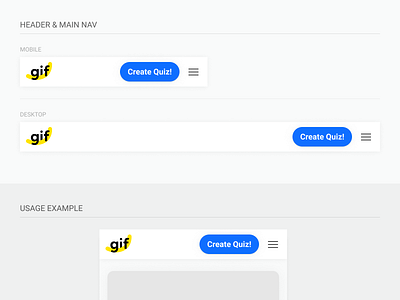 Gif Banana Header & Main Nav Component