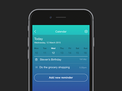 Calendar 2 app calendar date day gradient interaction interface mobile reminder ui ux wip