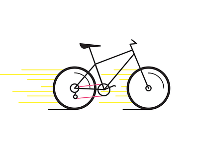 Just a normal bicycle bicycle bike black illustration lines minimalistic pink yellow