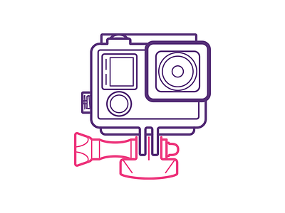 GoPro icon illustration lines minimalistic stroke vector