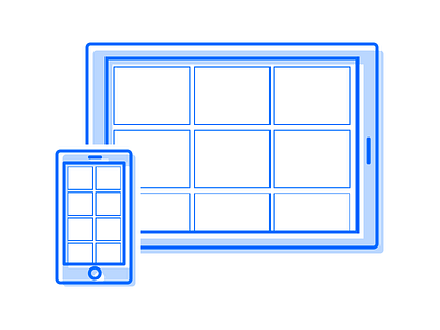 Mobile and Tablet Illustration app onboarding illustration minimal mobile onboarding outline single color tablet