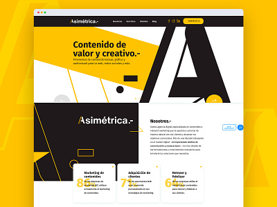 Asimetrica agencia figma responsive ui website yellow