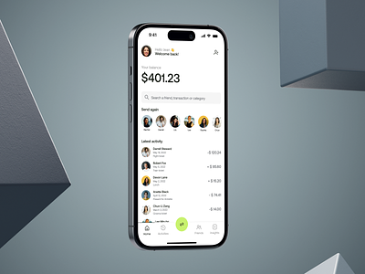 PayCircle - Transaction overview 💸 app clean contacts finance fintech ios app iphone light overview payment secure security send money transactions ui ux