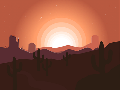 Desert Vista desert protosketch space sunset vector