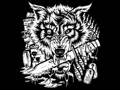Disintegrator illustration radioactive werewolf wolf