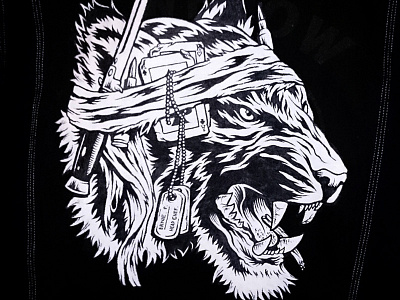 Tiger style black and white hand painted jacket tiger