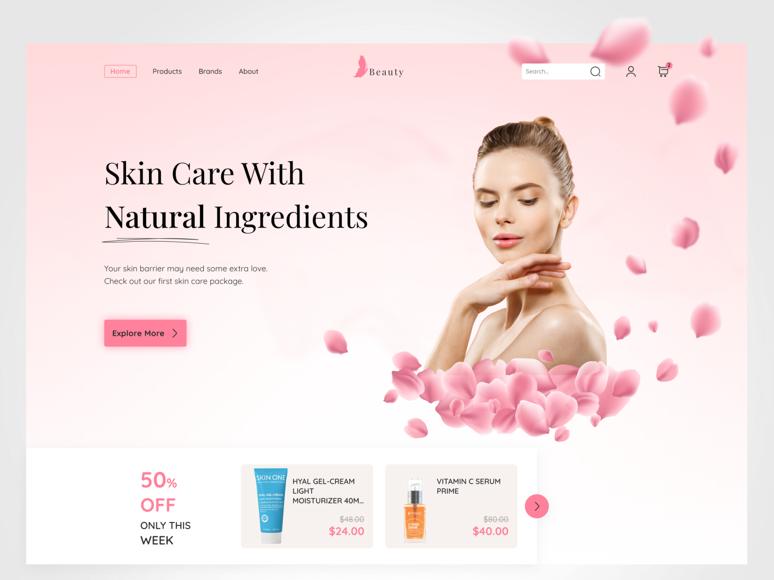 Skincare Product Landing Page by Mahsa on Dribbble