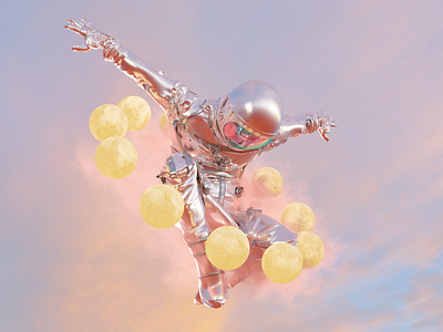 Euphoria 3d 3dart 3dillustration art astro astronaut cinema4d crypto dreamy illustration nft octane pink render space