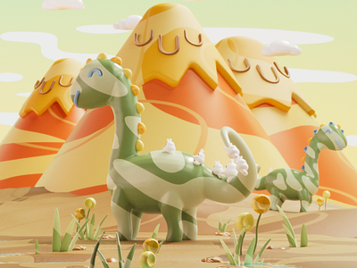 3D Dinosaur Artwork 3d 3d art 3d character 3d modelling 3dart character design cinema4d design dinosaur graphic design illustration redshift