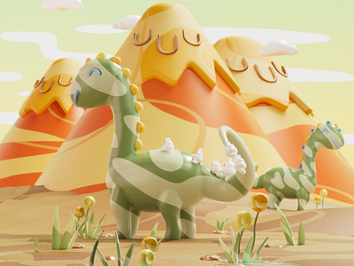 3D Dinosaur Artwork