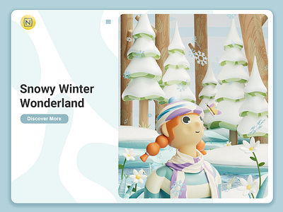 3D Winter Wonderland 3d 3d art 3d character 3d modelling 3dart artwork character design cinema4d cute cute artwork design graphic design illustration redshift snow winter