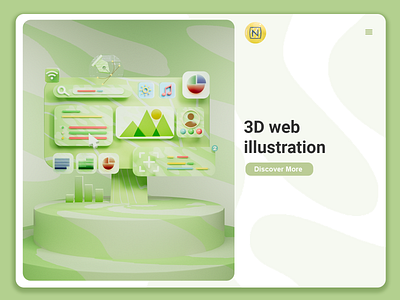 3D Web illustration 3d 3d art 3d artwork 3d modelling 3d web illustration 3dart cinema4d design google graphic design illustration laptop logo ui ui ux