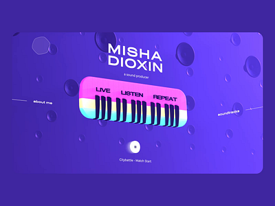 Dioxin Website Interaction 3d aep aftereffects animation appartment cgi cinema4d composer interaction music music player musician sound ui ux
