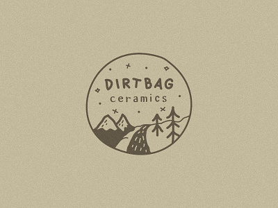 Dirtbag Ceramics Logo branding hand drawn logo stamp