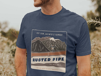 The Famous Rusted Pipe Shirt apparel funny hand drawn hiking humor illustration shirt t shirt vector