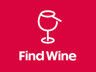 Find Wine Logo clever dual meaning find glass logo search wine