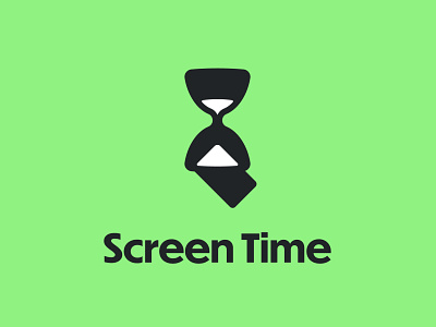 Screen Time Logo clever dual meaning hourglass logo monitor screen time watch