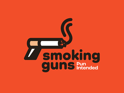 Smoking Guns Logo cigar clever dual meaning gun logo pistol smoke smoking