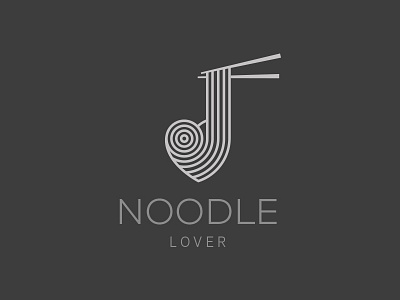 Noodle Lover chopstick logo love lover minimalist noodle simple