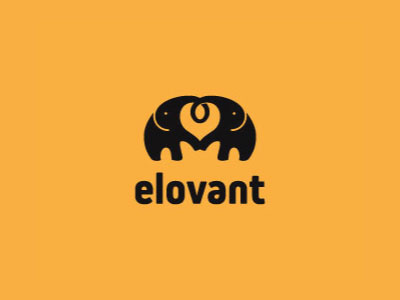 Elovant Logo animal big elephant heart love