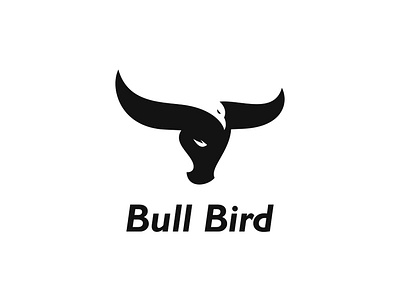 Bullbird Logo animal bird bull clever dual meaning fun illustration logo