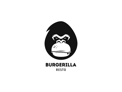 Burgerilla Logo animal burger clever dual meaning fun gorilla jungle logo strong