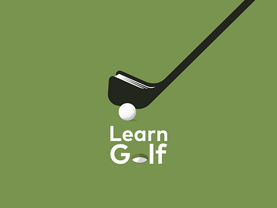 Learn Golf book clever dual meaning golf golf ball golf club golf course illustration learn logo