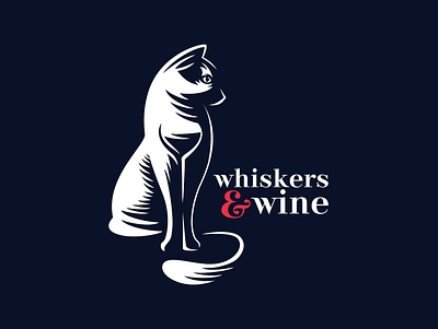 Wine and Cat alcohol animal cat clever cute drink dual meaning fun illustration kitty logo wine wine bottle wine glass