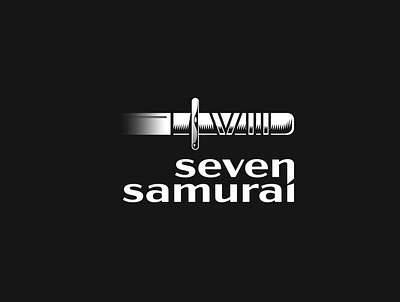 Seven Samurai clever dual meaning film illustration japan logo movie samurai sword