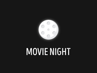 Movie Night branding cinema clever dual meaning film illustration logo moon moon logo moonlight movie night vector