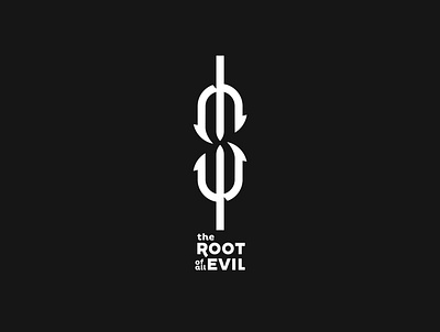 Root Evil is $ clever dollar dollar sign dual meaning evil film hello illustration logo money movie spear