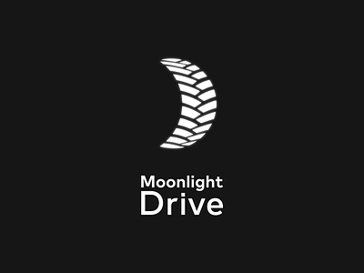 Moonlight Drive branding car clever design drive dual meaning film fun illustration logo moon moonlight movie tire vector