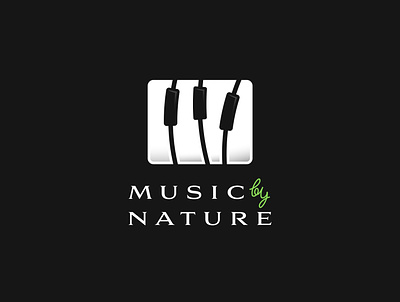 Music by nature clever design dual meaning film green illustration logo movie music nature piano piano logo school