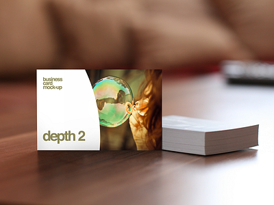 Depth 2 — Business Card Mock-Up bcard blur business card businesscard card creativemarket depth mock up mockup photorealistic psd template