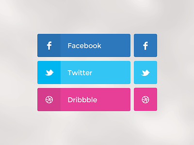 Social Buttons Freebie button buttons download dribbble facebook flat free freebie getit icon icons minimal modern twitter