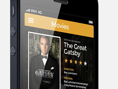 Night WIP: app with movie I look forward to seeing app application gatsby iphone mockup movie ui ux wip