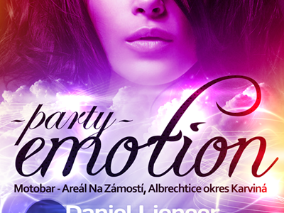 Party Emotion flyer brushes clouds club colors dance disco flyer light lights nightclub nightlife party poster