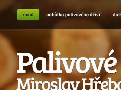 Palivové dřevo (firewood) background blur button green header menu pixelperfect simple
