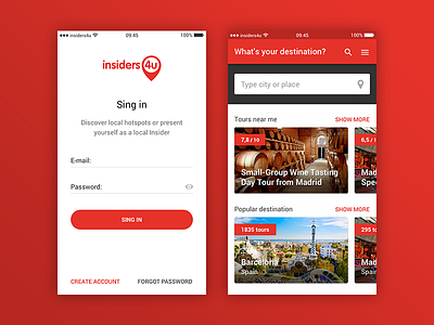 Insiders4U (Travel mobile app) app destination insider login mobile search sigin travel