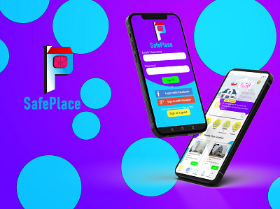SafePlace adobe photoshop app branding design figma logo mobile app ui ux