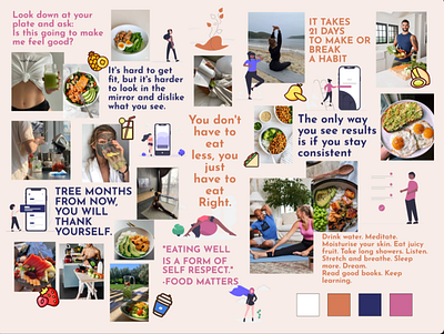 Moodboard for diet and healthy lifestyle website moldboard