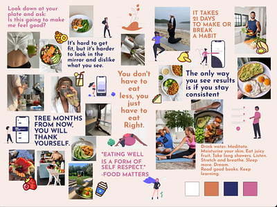 Moodboard for diet and healthy lifestyle website