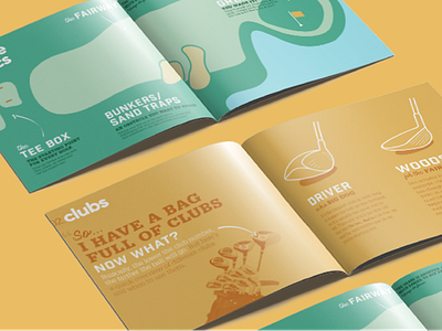 Tee Box Booklet booklet branding golf guide identity illustration typography