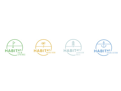 Habitat sub-branding logo system brand system branding identity illustration locations logos resort